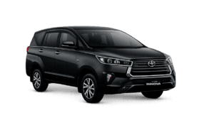 Toyota Innova Reborn hitam untuk layanan sewa mobil Bandung dengan driver profesional dari Adam Tour & Travel