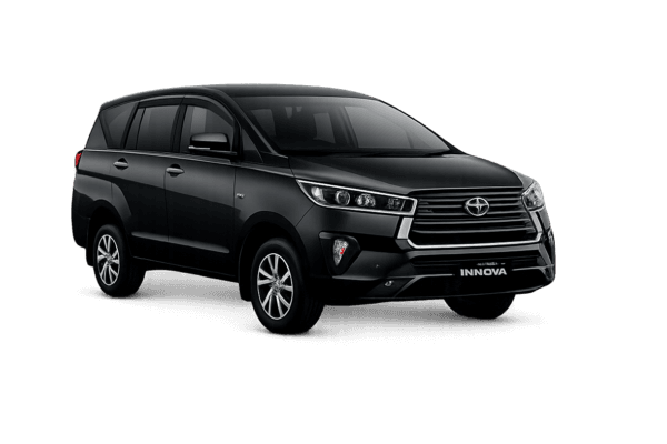 Toyota Innova Reborn hitam untuk layanan sewa mobil Bandung dengan driver profesional dari Adam Tour & Travel