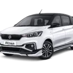 Suzuki All New Ertiga Hybrid putih dari Adam Tour & Travel untuk layanan sewa mobil dengan supir di Bandung.